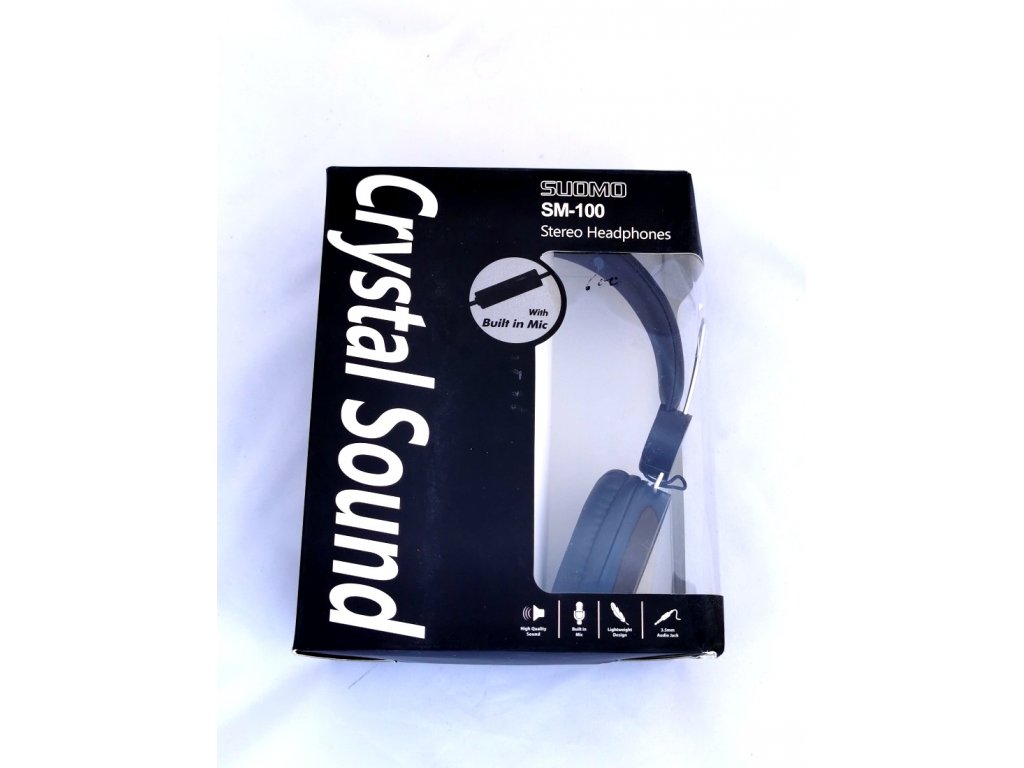 SUOMO SM-100BL náhlavní sluchátka s kabelem a vestavěným mikrofonem