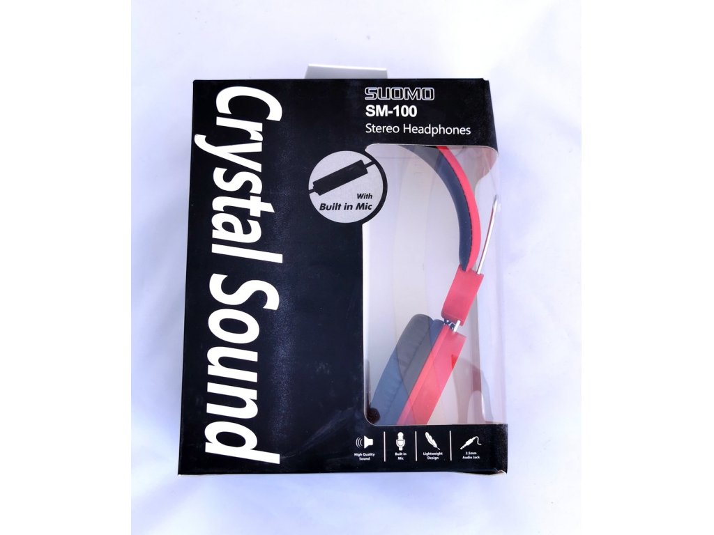 SUOMO SM-100RD náhlavní sluchátka s kabelem a vestavěným mikrofonem
