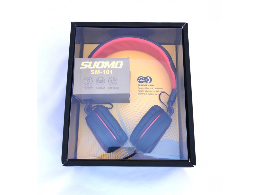 SUOMO SM-101SI náhlavní sluchátka s kabelem a vestavěným mikrofonem