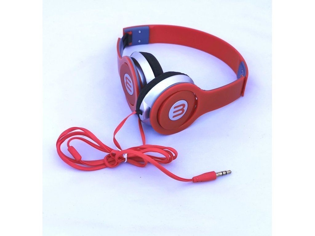 SUOMO SM-4 náhlavní sluchátka červená s kabelem