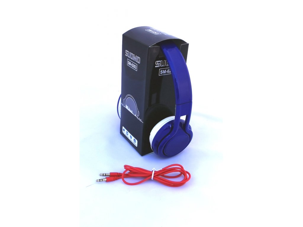 SUOMO SM-6263 náhlavní sluchátka modrá s kabelem