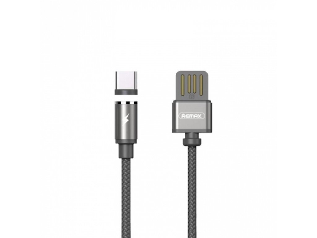 Levně USB-C datový kabel s LED light magnetický Remax RC-095a Černý