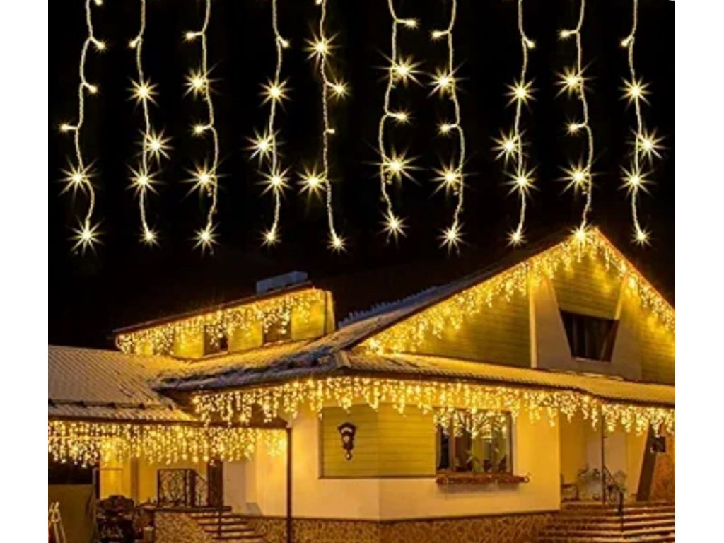 Vánoční světelný LED závěs se záblesky 120 LED, 3m+1,5m, velké LED diody