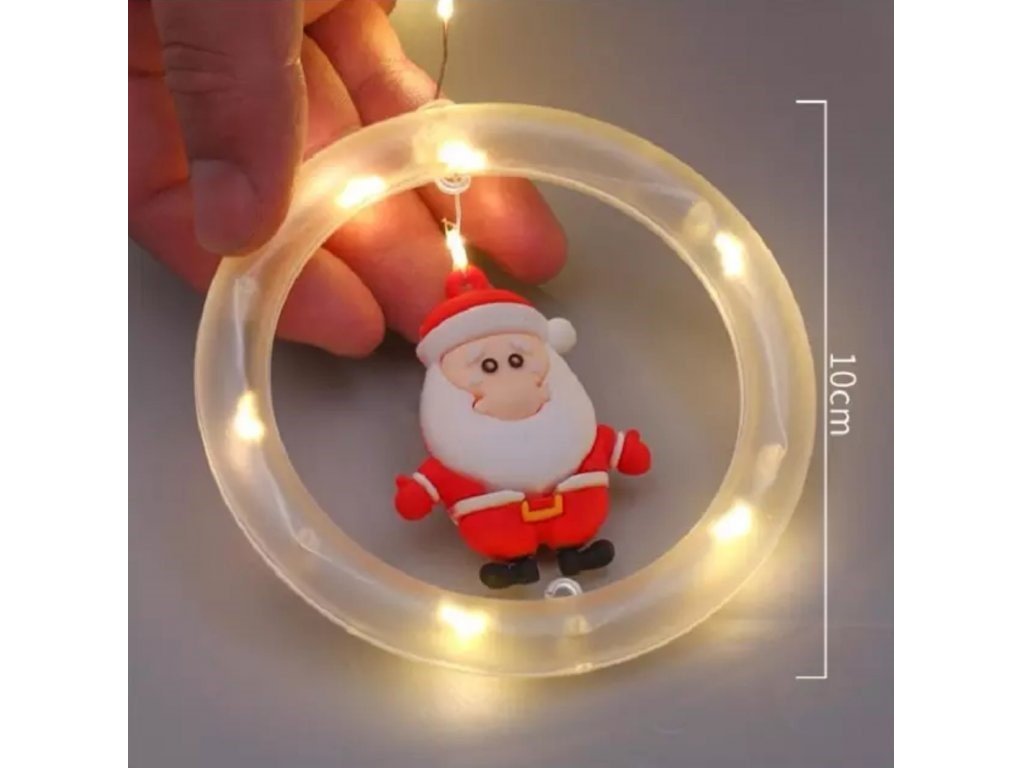 Vánoční světelný mikrořetěz - Vánoční postavičky 10ks 