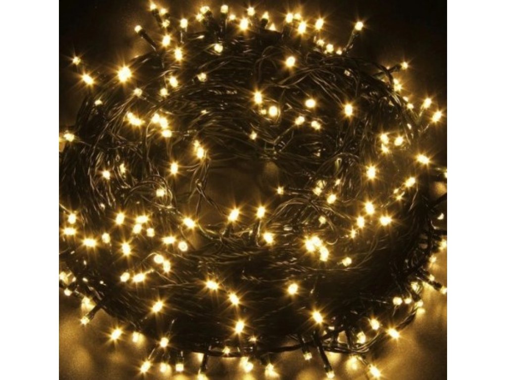 Vánoční světelný řetěz 2000 LED venkovní, 200m , zelený kabel