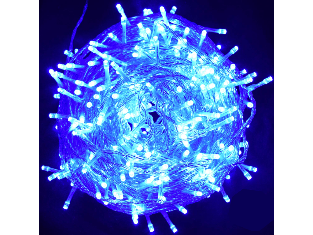 Vánoční světelný řetěz 500 LED venkovní bílý kabel