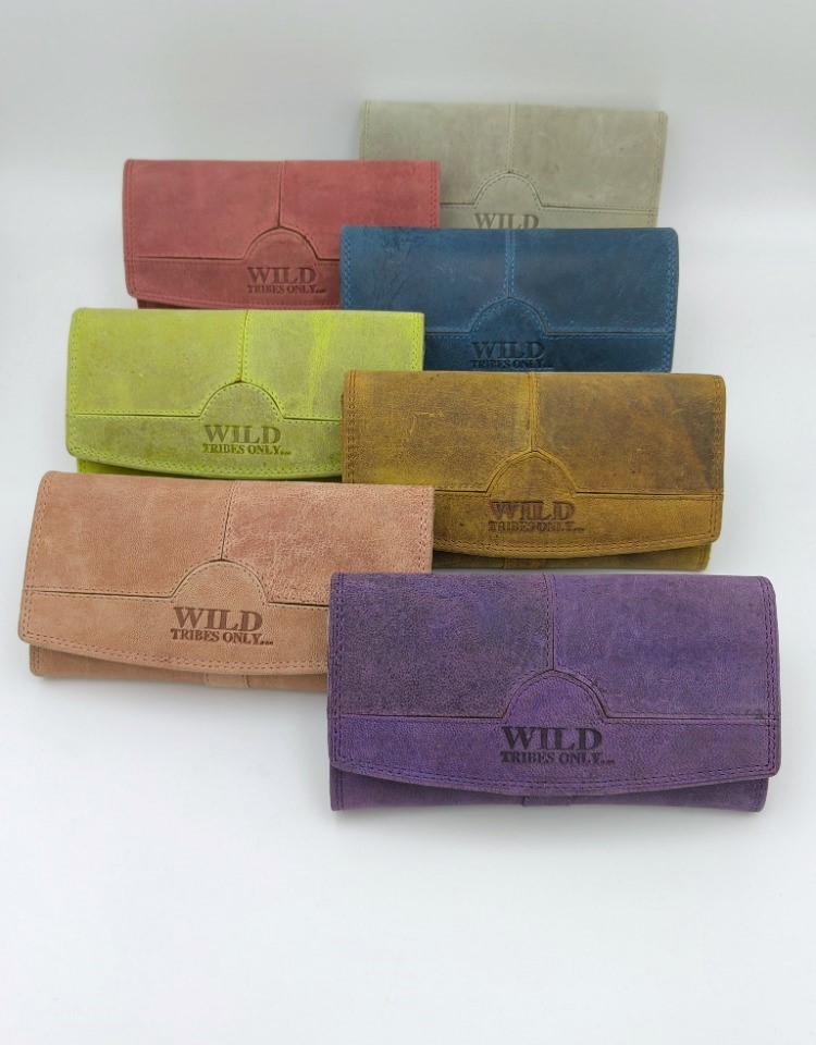 Dámská kožená peněženka Wild tribes only WTO-07, různé barvy Barva: Šedá