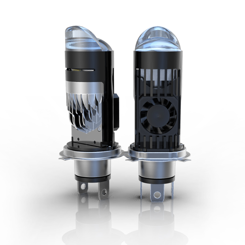 LED MINI Y1 Auto Motocyklové žárovky H4 do světlometu s ventilátorem
