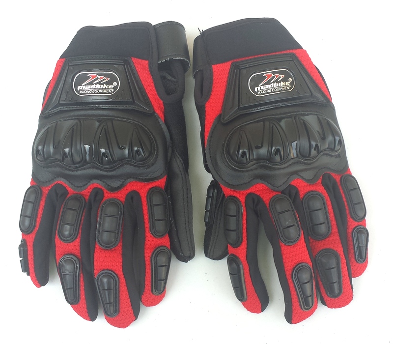MAD R-13 Rukavice na motorku s chrániči červené L