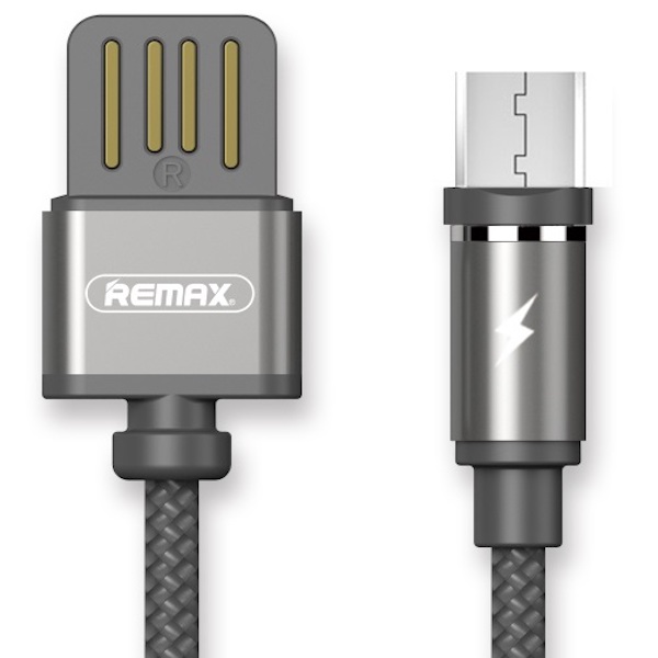 Levně Micro USB datový kabel s LED light magnetický Remax RC-095m Černý