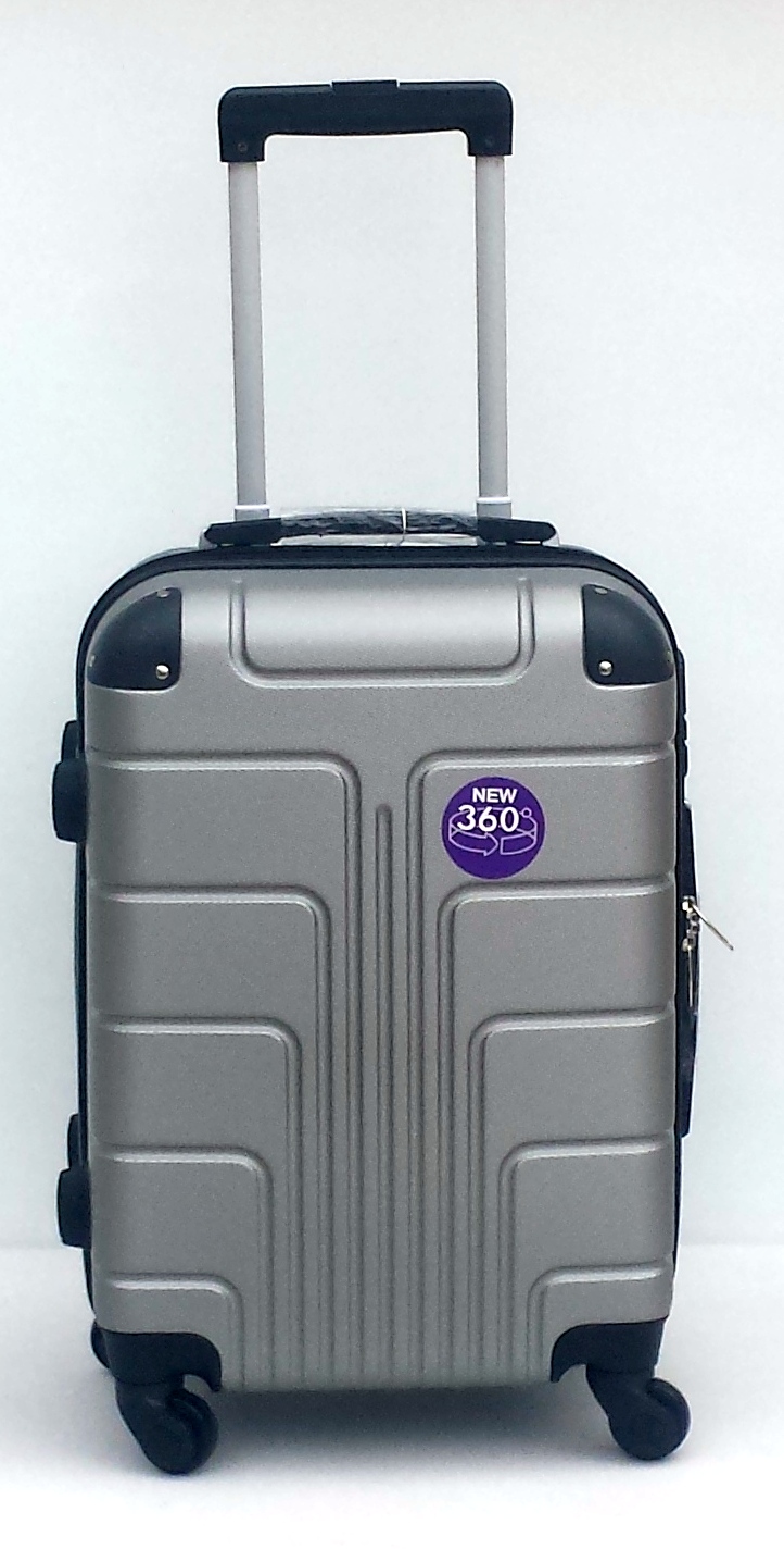 MINI S037 cestovní skořepinový palubní kufr stříbrný 33x20x50cm