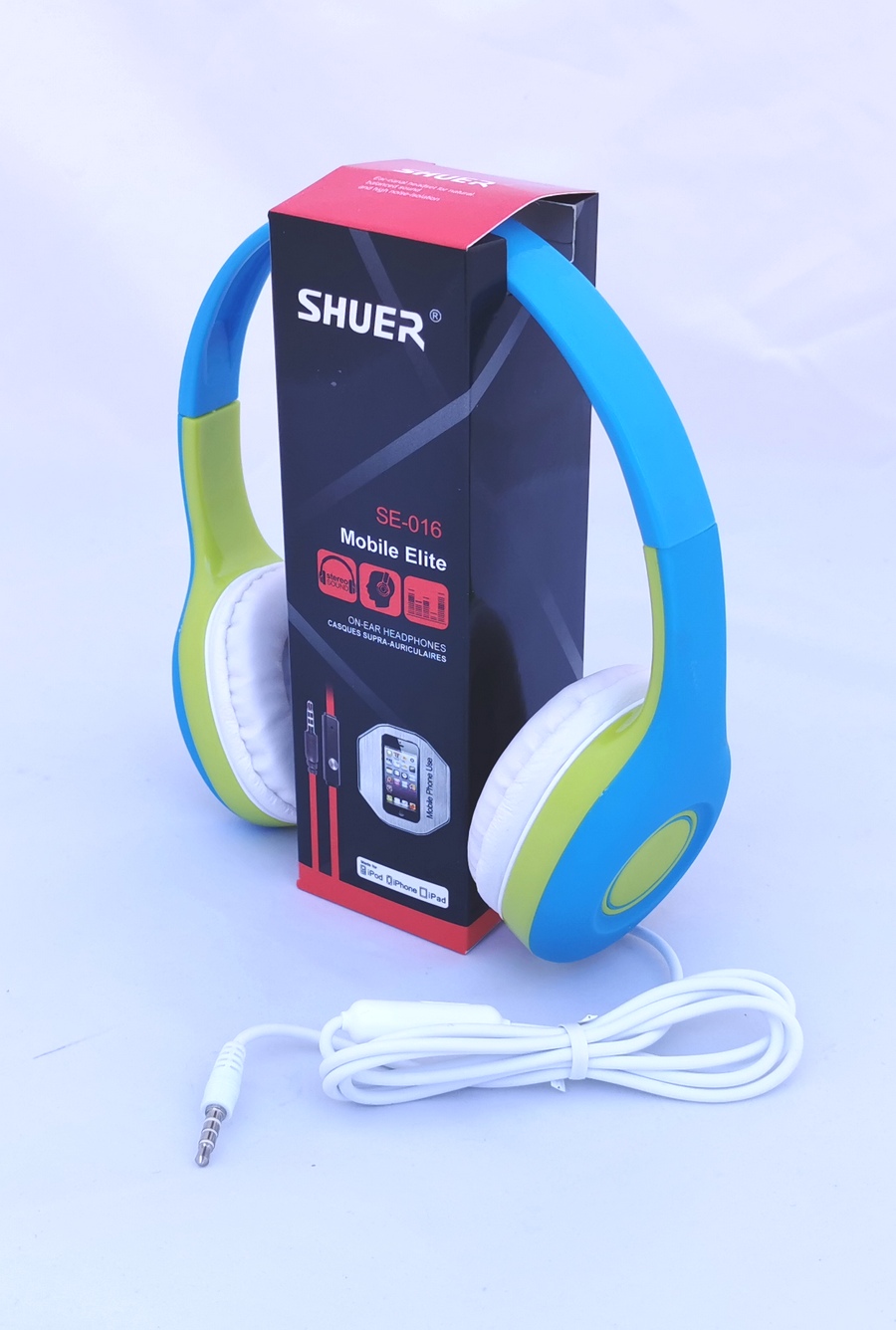 SHUER SE-016BL náhlavní sluchátka s kabelem a vestavěným mikrofonem