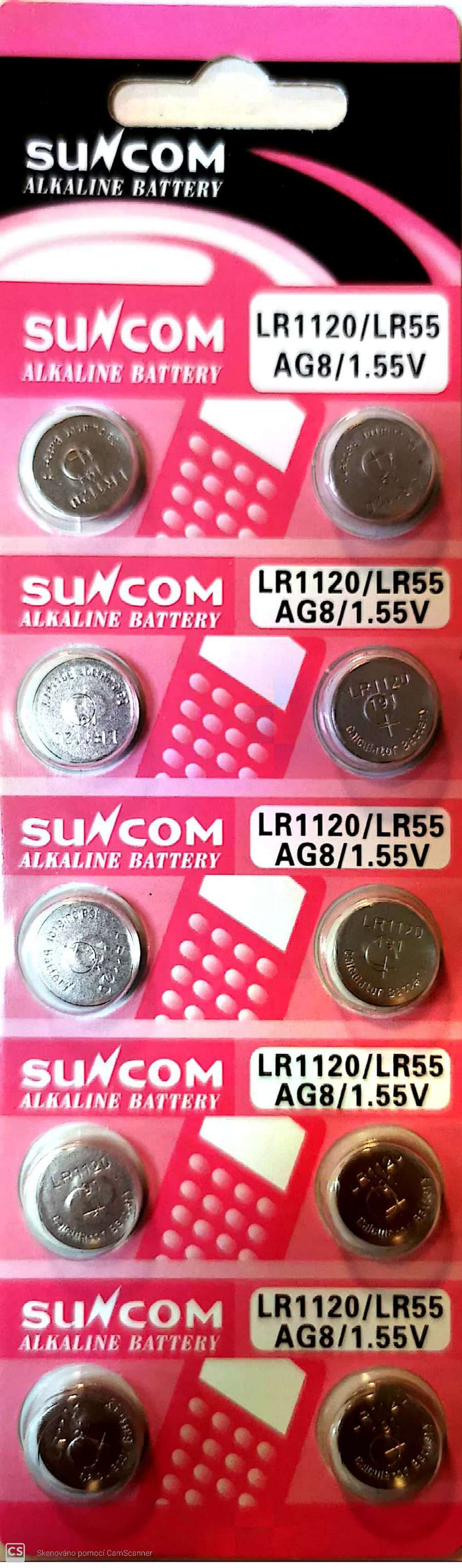 SUNCOM AG8 alkaline knoflíková baterie 10ks