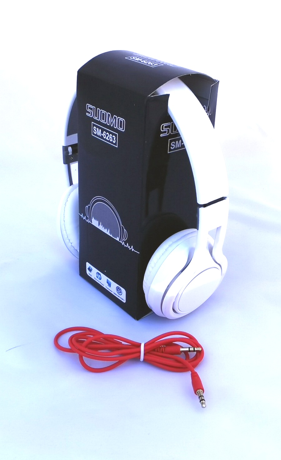 SUOMO SM-6263 náhlavní sluchátka bílá s kabelem