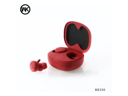 Bezdrátová sluchátka s nabíjecí krabičkou WK Design BD330 Vínová