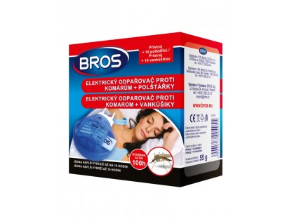 BROS - Elektrický odpařovač proti komárům + polštářky 10ks