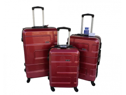 Cestovní kufry sada 3ks karbon, červená