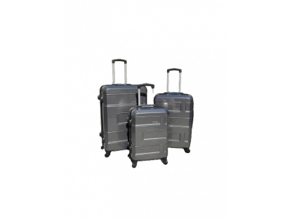 Cestovní kufry sada 3ks karbon, stříbrná