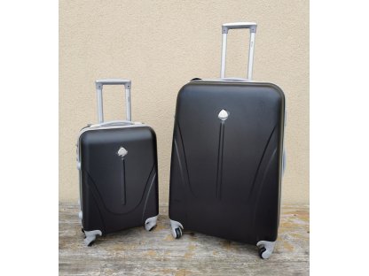 Cestovní skořepinové kufry sada 2ks, černá barva
