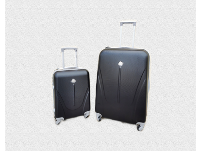 Cestovní skořepinové kufry sada 2ks, černá barva