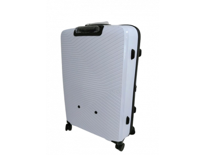 Cestovní skořepinový kufr s předním plněním velký bílý