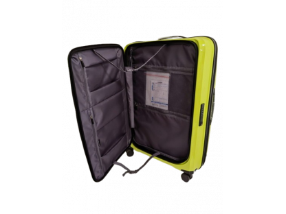 Cestovní skořepinový kufr s předním plněním velký žlutý