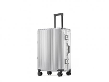 Cestovní skořepinový střední kufr stříbrný 55x38x25cm