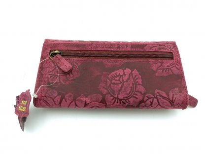 Dámská kožená peněženka ROBERTO s motivem růže RSN-3, různé barvy