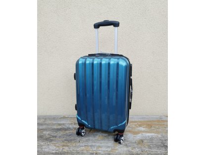 DZL B8803 cestovní skořepinový palubní kufr modrý karbon 22x50x35cm
