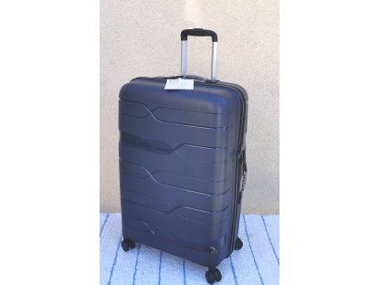 DZL BLU-802-3 cestovní skořepinový velký kufr modrý 74x30x50cm