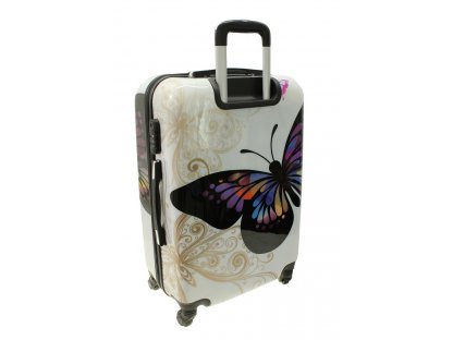 DZL SO029 cestovní skořepinový velký kufr Motýl 76x29x47cm