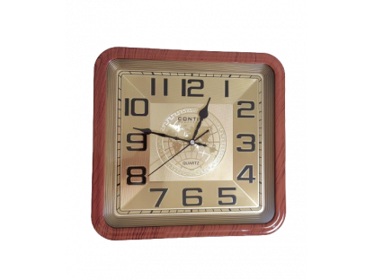 Hranaté nástěnné hodiny 19623-10 imitace dřeva