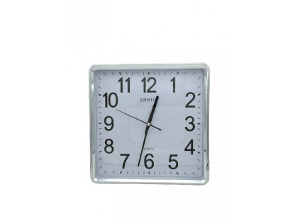 Hranaté nástěnné hodiny 19623-11 stříbrné