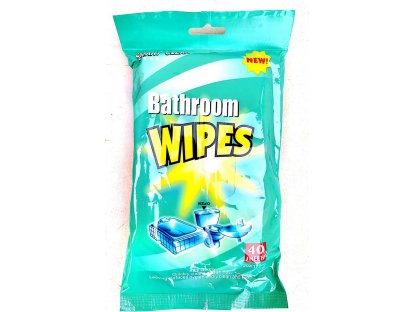 Hygienické WIPES KOUPELNA vlhčené ubrousky s antibakteriální přísadou 40ks