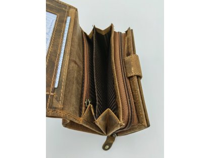 Kožená peněženka WILD 844 hnědá, unisex