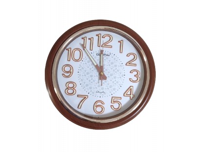 Kulaté nástěnné hodiny 19623-18 imitace dřeva