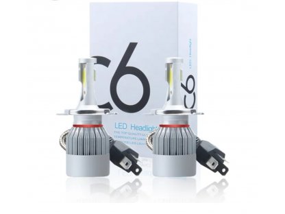 LED Headlights autožárovky C6 H4 6000K  36W/3800LM 12V/24V - 2ks