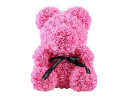 Medvídek z růží 25cm v dárkové krabičce s mašlí, Valentýn, různé barvy BEAR-25