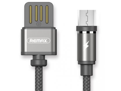 Micro USB datový kabel s LED light magnetický Remax RC-095m Černý