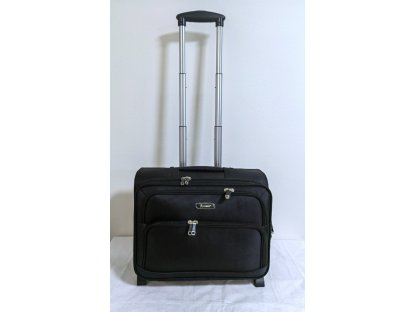 Pilotní textilní kufr na kolečkách černý