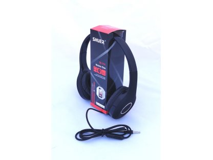 SHUER SE-016B náhlavní sluchátka s kabelem a vestavěným mikrofonem