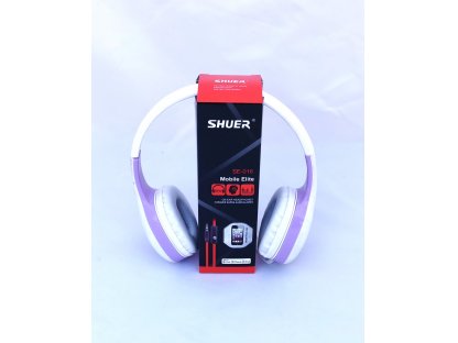 SHUER SE-016PUR náhlavní sluchátka s kabelem a vestavěným mikrofonem
