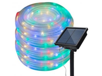 Solární světelná hadice 100 LED RGB, 12m