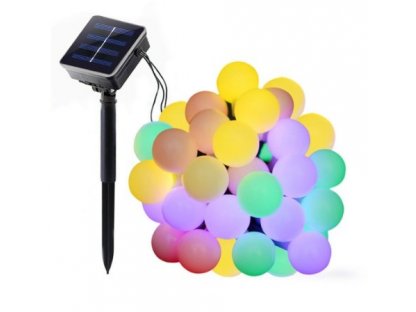 Solární světelný řetěz 40 LED Firefly koule, různé barvy