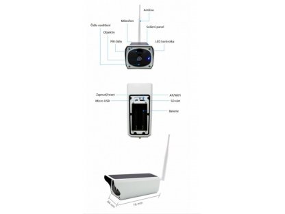 Solární venkovní WI-FI IP kamera FullHD 1080P na baterie - FO-C214