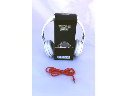SUOMO SM-6263 náhlavní sluchátka bílá s kabelem
