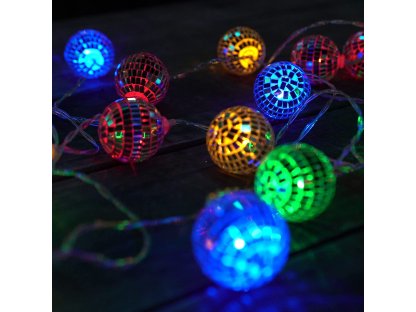 Světelný LED řetěz 20 disco koulí