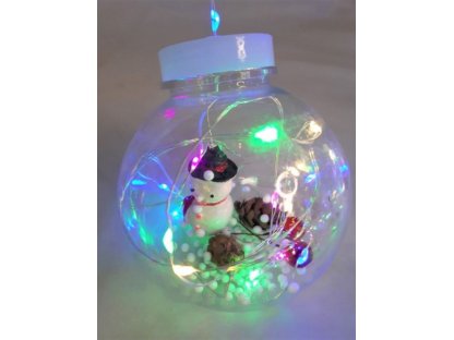Vánoční světelný mikrořetěz Sněhulák v baňce ( 10 baněk )