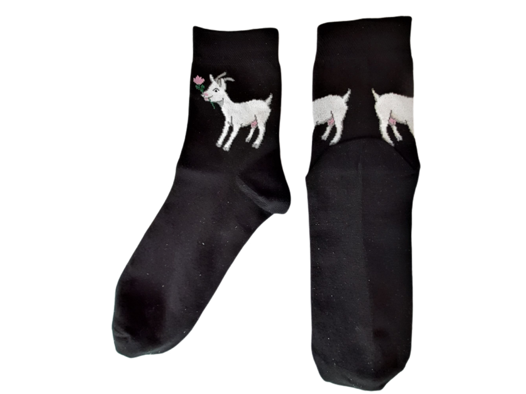 Dámské ponožky Mlsná koza černé 36-38 a 39-42