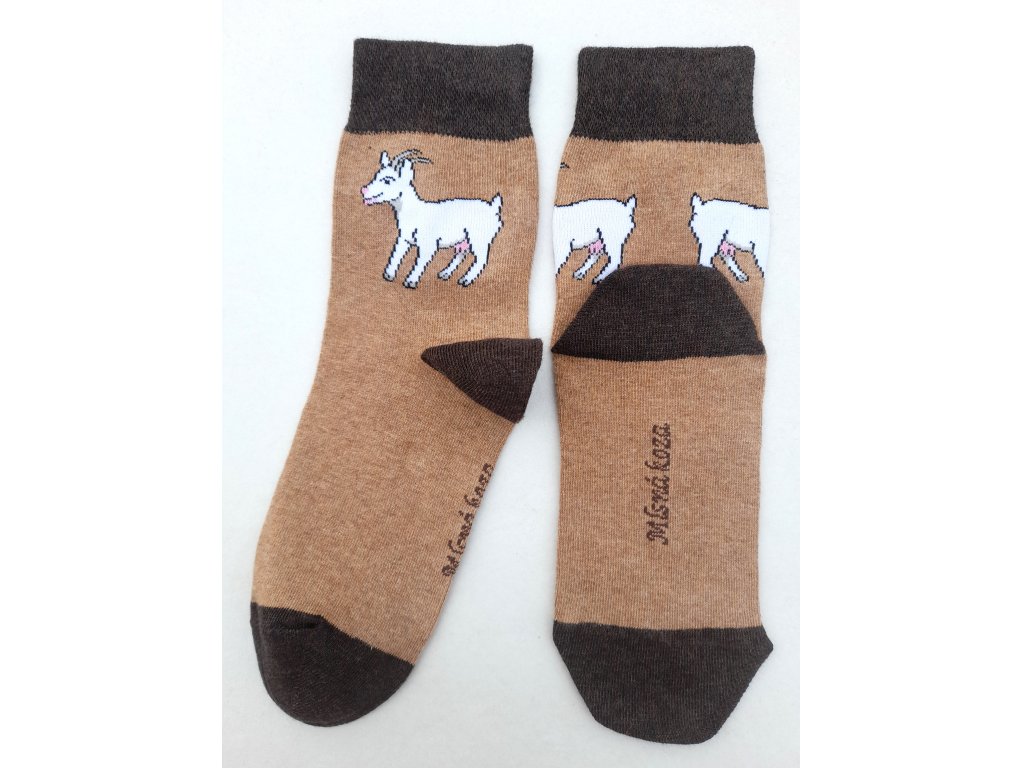 Dámské ponožky Mlsná koza hnědé 36-38 a 39-42
